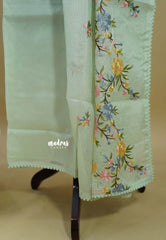 Amitha – Pastel Sea Green Kota silk salwar set with Floral Embroidery work Dupatta