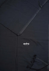 Midnight Black - Kotravai - Plain khadi with kalamkari cotton blouse combo -Perfect for Regular Wear | Teachers | Professors Friendly