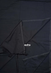 Midnight Black - Kotravai - Plain khadi with kalamkari cotton blouse combo -Perfect for Regular Wear | Teachers | Professors Friendly