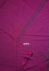 Magenta Pink - Kotravai - Plain khadi with kalamkari cotton blouse combo -Perfect for Regular Wear | Teachers | Professors Friendly