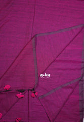 Magenta Pink - Kotravai - Plain khadi with kalamkari cotton blouse combo -Perfect for Regular Wear | Teachers | Professors Friendly