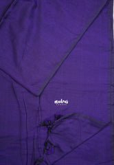Royal Purple - Kotravai - Plain khadi with kalamkari cotton blouse combo -Perfect for Regular Wear | Teachers | Professors Friendly