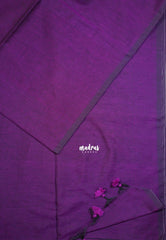 Magenta Purple - Kotravai - Plain khadi with kalamkari cotton blouse combo -Perfect for Regular Wear | Teachers | Professors Friendly