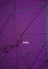 Magenta Purple - Kotravai - Plain khadi with kalamkari cotton blouse combo -Perfect for Regular Wear | Teachers | Professors Friendly