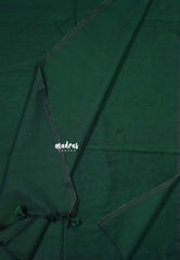 Emerald Green - Kotravai - Plain khadi with kalamkari cotton blouse combo -Perfect for Regular Wear | Teachers | Professors Friendly