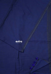 Midnight Blue - Kotravai - Plain khadi with kalamkari cotton blouse combo - Perfect for Regular Wear | Teachers | Professors Friendly