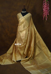 Elegant Gold Bloom - Kushboo - Banarasi Tissue silk saree Dualshade