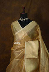 Elegant Gold Bloom - Kushboo - Banarasi Tissue silk saree Dualshade