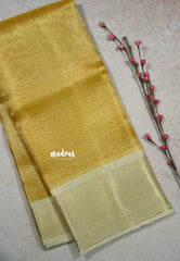 Bright Golden Yellow Bloom - Kushboo - Banarasi Tissue silk saree Dual shade