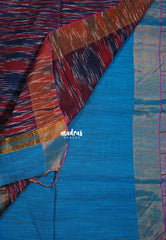 Soap Blue D4 - Leela Soft Khadi with Ikkat Pallu - Perfect for Regular Wear | Office Wear | Casual Wear