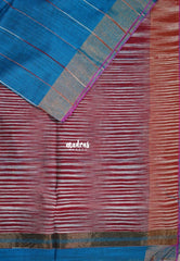 Soap Blue D2 - Leela Soft Khadi with Ikkat Pallu - Perfect for Regular Wear | Office Wear | Casual Wear