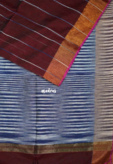 Majestic Maroon D2 - Leela Soft Khadi with Ikkat Pallu - Perfect for Regular Wear | Office Wear | Casual Wear