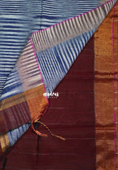 Majestic Maroon D2 - Leela Soft Khadi with Ikkat Pallu - Perfect for Regular Wear | Office Wear | Casual Wear