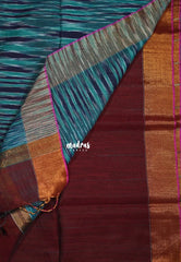 Majestic Maroon D3 - Leela Soft Khadi with Ikkat Pallu - Perfect for Regular Wear | Office Wear | Casual Wear