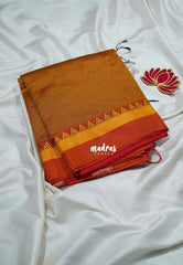 Mustard Glow - Leela Premium Khadi Cotton with Skirt Border - Perfect for Office Wear