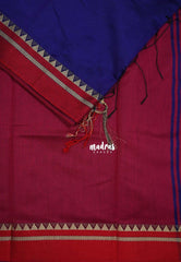 Violet Blue - Leela Premium Khadi Cotton with Thread Weaving Border - Perfect for Office Wear