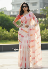 Creamy Cloud - Soft linen cotton with scallop border and embroidery blouse