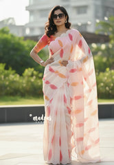 Creamy Cloud - Soft linen cotton with scallop border and embroidery blouse