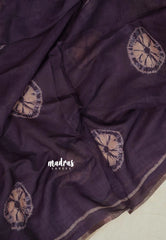 (PRE-BOOKING) Wine Plum Purple - Linen Cotton Saree with Kalamkari Pallu and Blouse - Best for Office Wear | Casual Wear