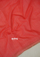 Deep Peach - Light weight Linen cotton with Kalamkari Pallu and Blouse - Best for Office Wear | Casual Wear