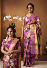 Multicolor with Magenta - Kanimozhi - Premium Soft Semi Silk Paalum Pazhamum Checks - Best for Wedding Functions