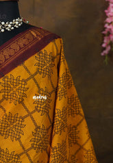 Golden Mustard - Subbulakshmi – Madras Margazhi Special Sungudi Cotton Saree kolam prints with traditional border no blouse