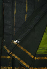 Olive green - Subbulakshmi – Madras Margazhi Special Sungudi Cotton with kolam body rudraksham border