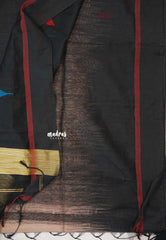 Maheswari - lightweight cotton silk with border - Soft Amber (assorted buttas)