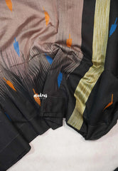 Maheswari - lightweight cotton silk with border - Soft Amber (assorted buttas)