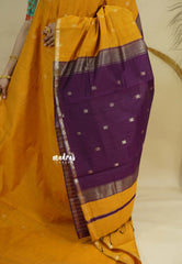 Magic Mustard yellow - Maheswari - Premium lightweigt cotton silk with contrast pallu and blouse