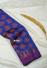 MS Blue - Maheswari - Cotton Silk with Full Weaving Buttas - Best for Small Functions