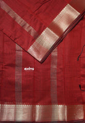 Majestic Maroon - Maheswari - Lightweight cotton silk saree with getti neli border - Perfect for Small Functions