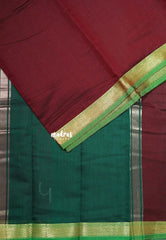 Kumkum Maroon - Maheswari - Lightweight cotton silk saree with small getti border - Perfect for Small Functions