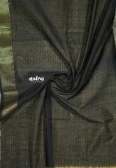 Grey - Maheswari - Premium lightweigt cotton silk with contrast pallu and blouse