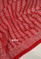 Tomato Red - Malgudi Printed Silk Saree with Kodi Prints - Best for Office Wear | Casual Wear