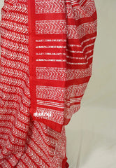 Tomato Red - Malgudi Printed Silk Saree with Kodi Prints - Best for Office Wear | Casual Wear