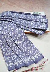 Lavender - Zara Malgudi printed silk with Leaf Prints
