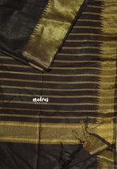 Coffee Brown - Mangalgiri semi pattu with golden getti border
