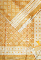 Design 7 Mustard Glow - Ananya - Soft Mangalore Silk Saree with Tiny Zari Border - Best for Office Wear