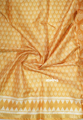 Design 5 Mustard Glow - Ananya - Soft Mangalore Silk Saree with Tiny Zari Border - Best for Office Wear