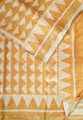 Design 4 Mustard Glow - Ananya - Soft Mangalore Silk Saree with Tiny Zari Border - Best for Office Wear