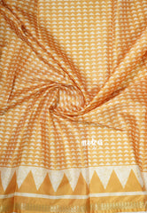 Design 4 Mustard Glow - Ananya - Soft Mangalore Silk Saree with Tiny Zari Border - Best for Office Wear