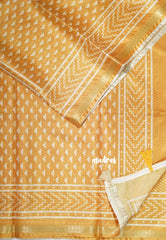 Design 2 Mustard Glow - Ananya - Soft Mangalore Silk Saree with Tiny Zari Border - Best for Office Wear