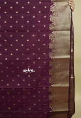 Royal Winered - Madhuram - Soft Matka silk with grooves body preium floral border with buttas - Best for Festive Wear