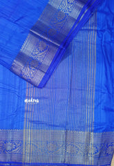 Royal Blue - Madhuram - Soft Matka silk with grooves body with traditional border