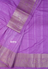 Magenta Lavender - Madhuram - Soft Matka silk with grooves body with traditional border