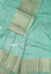 Pista Green - Madhuram - Soft Matka silk with grooves body with traditional border