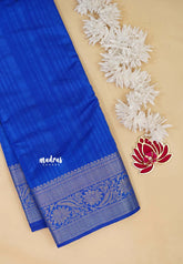 Ink Blue - Madhuram - Soft Matka silk with grooves body with traditional border