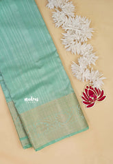 Pista Green - Madhuram - Soft Matka silk with grooves body with traditional border