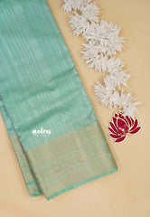 Pista Green - Madhuram - Soft Matka silk with grooves body with traditional border
